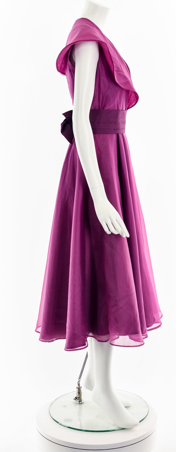 Purple Chiffon Fit and Flare Dress - image 5