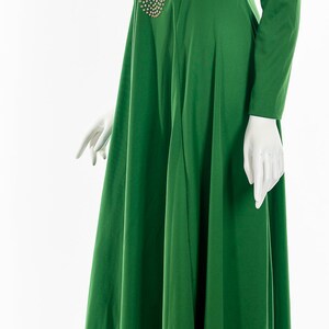 60's Kelly Green Studded Maxi Dress image 10