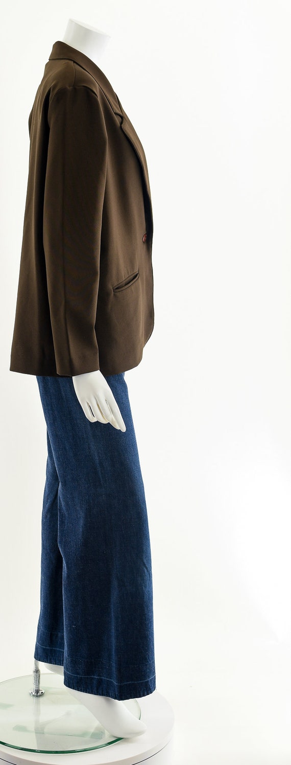 Dark Brown Power Suit Blazer Jacket - image 5
