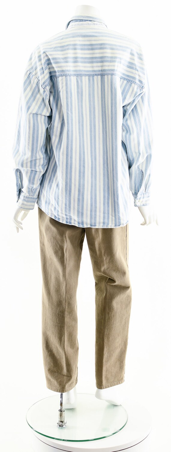 Striped Cotton Chambray Button Down - image 7