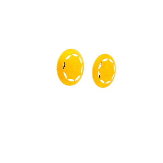 Mod Sun Disc Yellow 60s Earrings - image 8