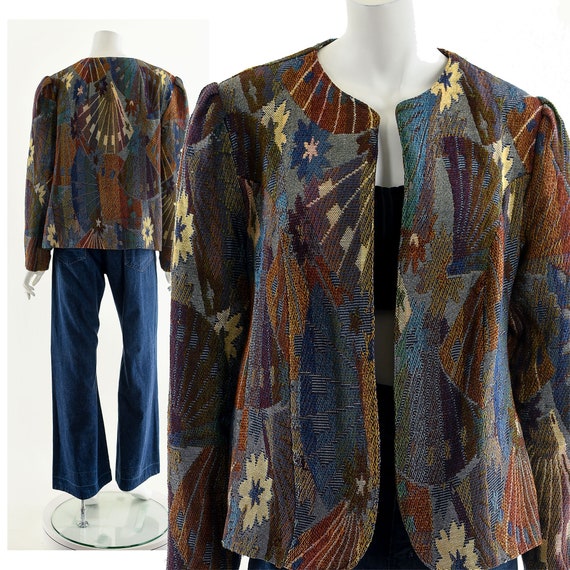 Star Art Deco Jacket,Puff Shoulder Jacket,Victori… - image 3