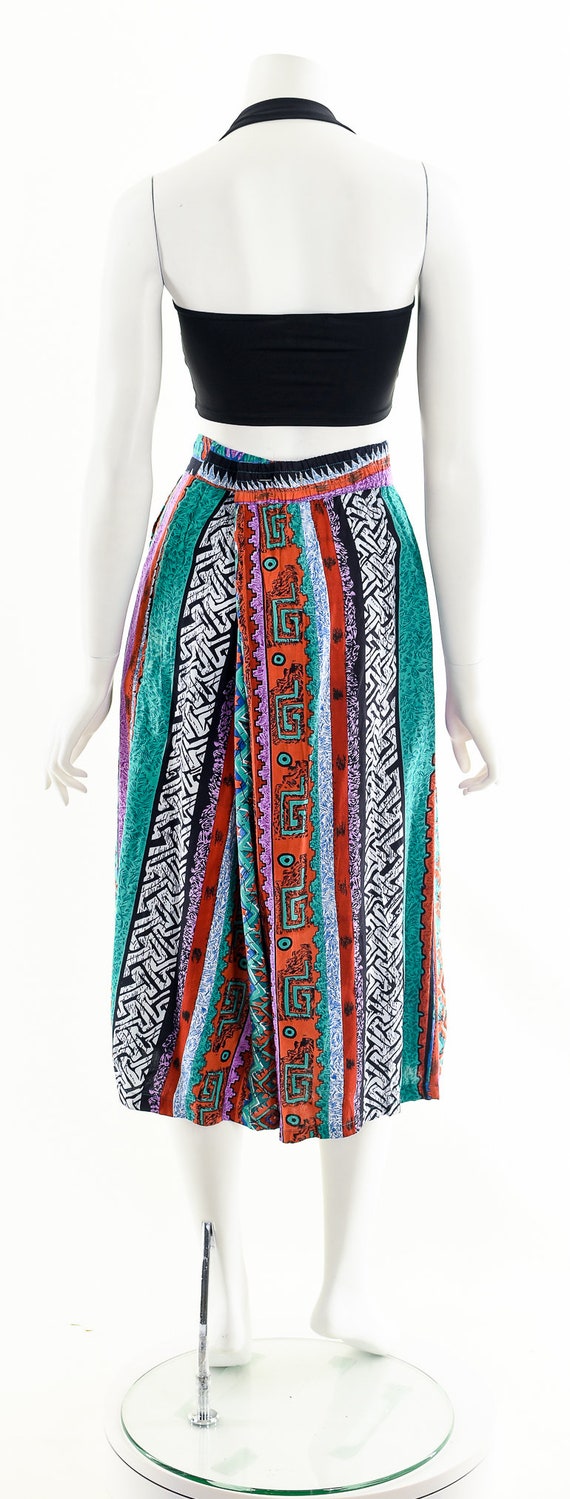 Graphic Tribal Skirt,Bright Southwest Skirt,Rainb… - image 7