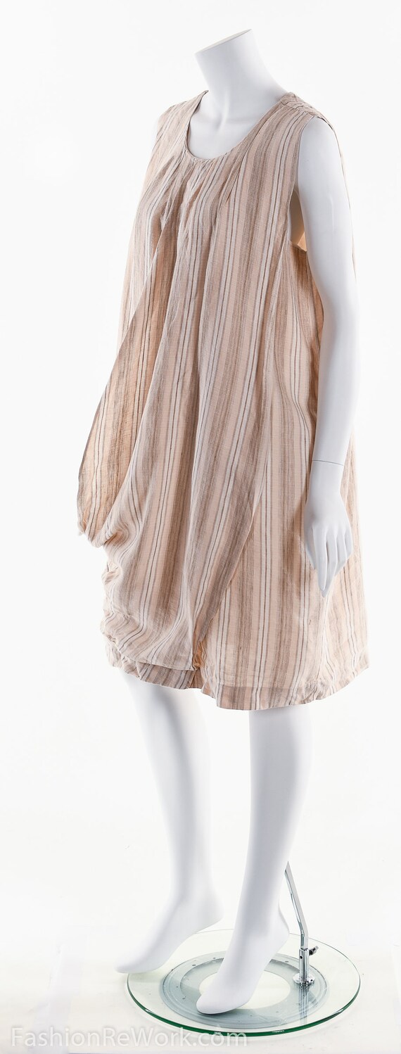 Linen Dress, Minimalist Linen Dress, Pink Stripe … - image 7