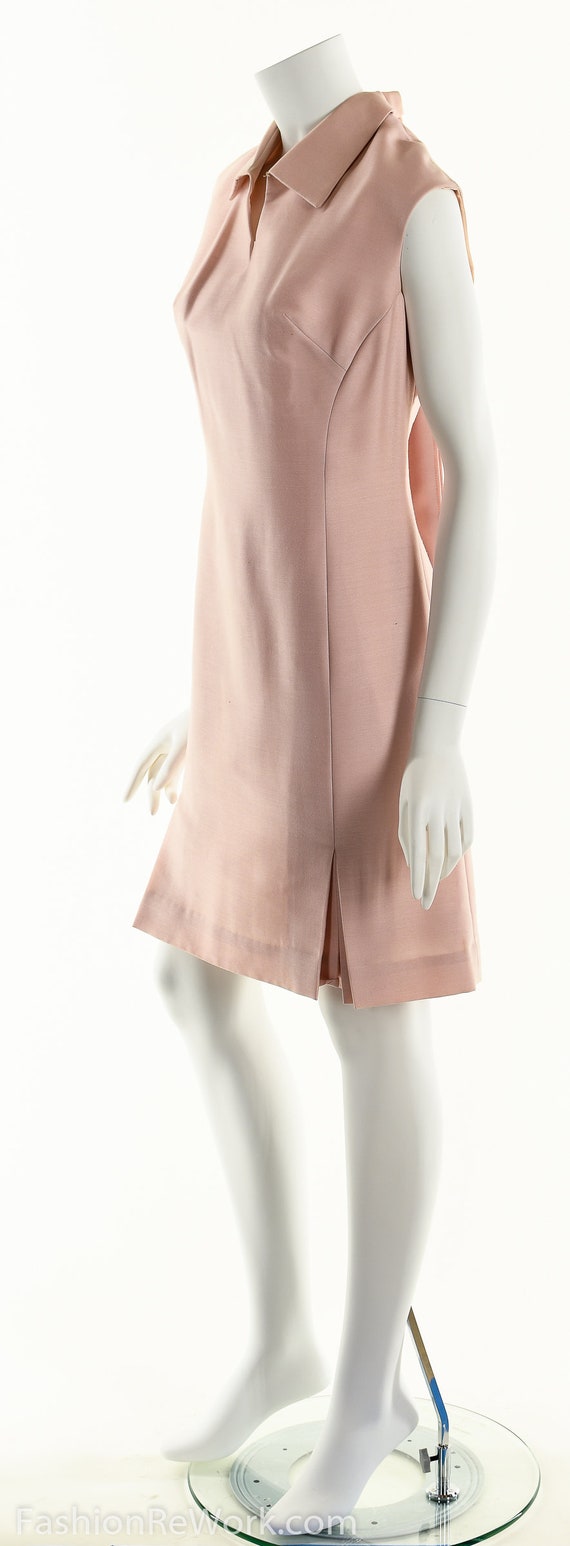 Baby Pink Dress, Sheath Dress, 50's Dress, Mod Dr… - image 6