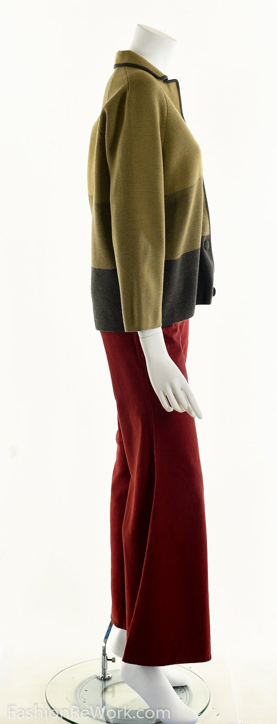 50's Italian Wool Sweater, Striped Wool Cardigan,… - image 5