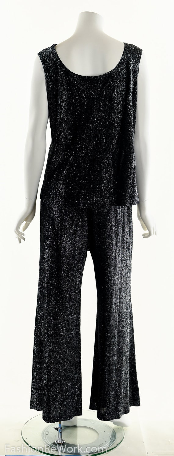 70's Lurex Palazzo Wide Leg Bell Bottoms, Lurex T… - image 5