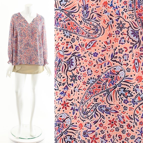 Pink Paisley Bohemian Blouse - image 1