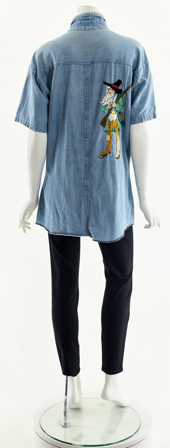 Devil on My Shoulder Chambray Button Down - image 7