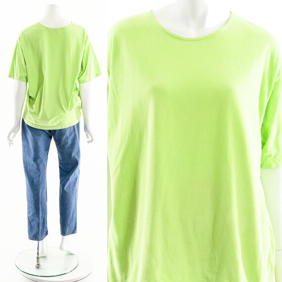80s Lime Green Vintage T-Shirt - image 2