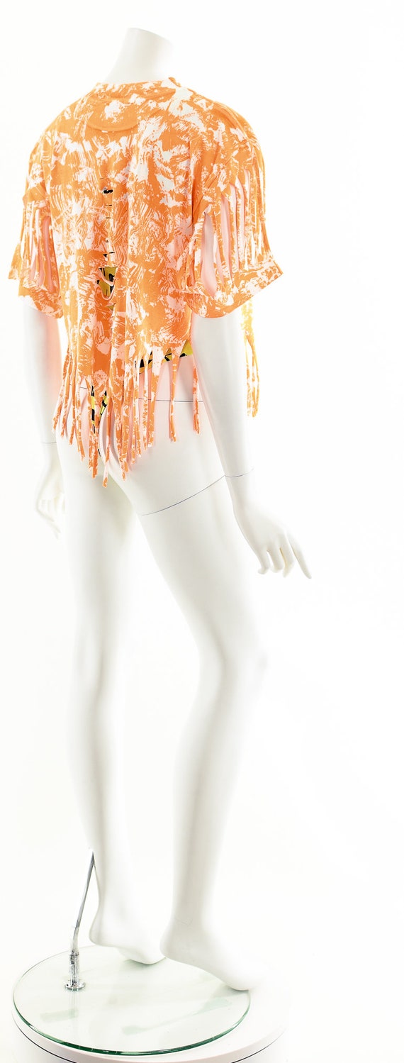 Orange Color Printed Front Knot Stylish Crop Top