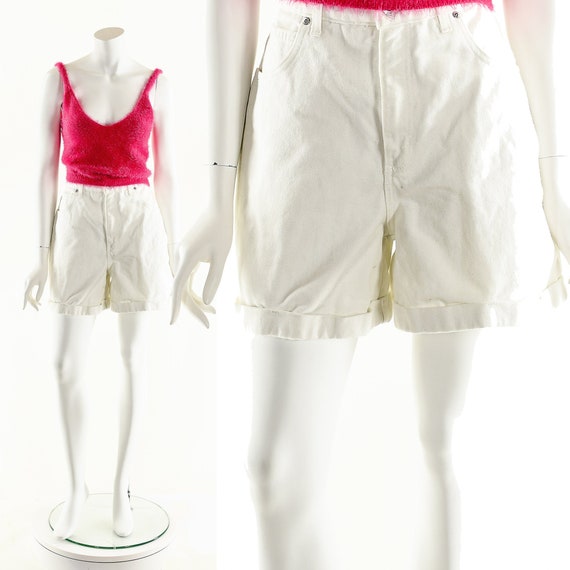 Vintage Denim Shorts,LA Blues Shorts,White Denim S