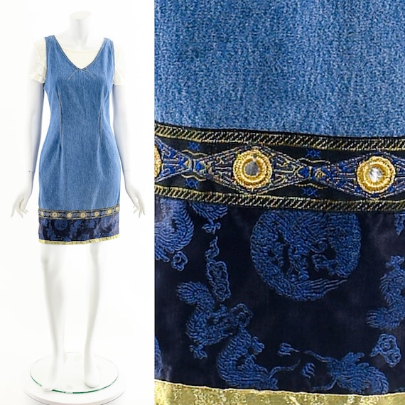 denim mirror dress Sweetheart Dress Dark Denim