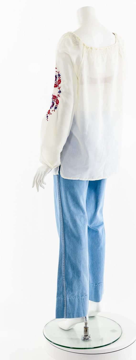 Hungarian Embroidered Bohemian Blouse - image 8