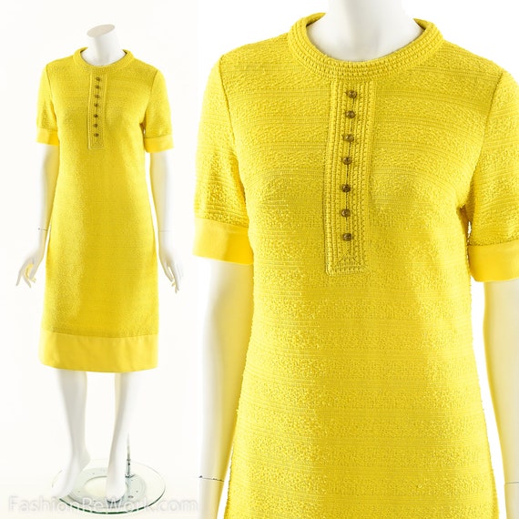 Vibrant Knit Dress,60s Sweater Dress,Mock Neck Dr… - image 9