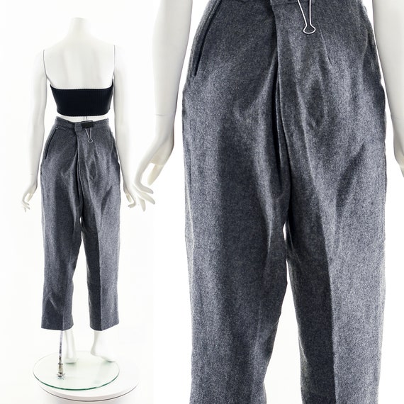 1950's Gray Wool Trouser Pants,Menswear Wool Pant… - image 3