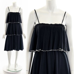 Black Tired Ruffle Tank Dress