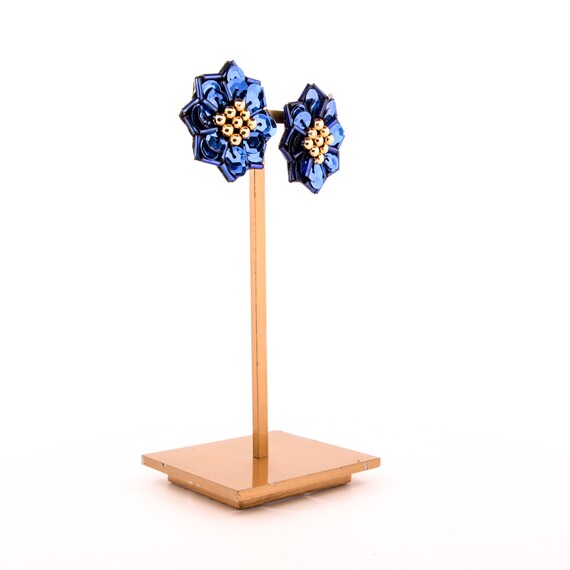 sequin beaded statement earrings 80s - image 8