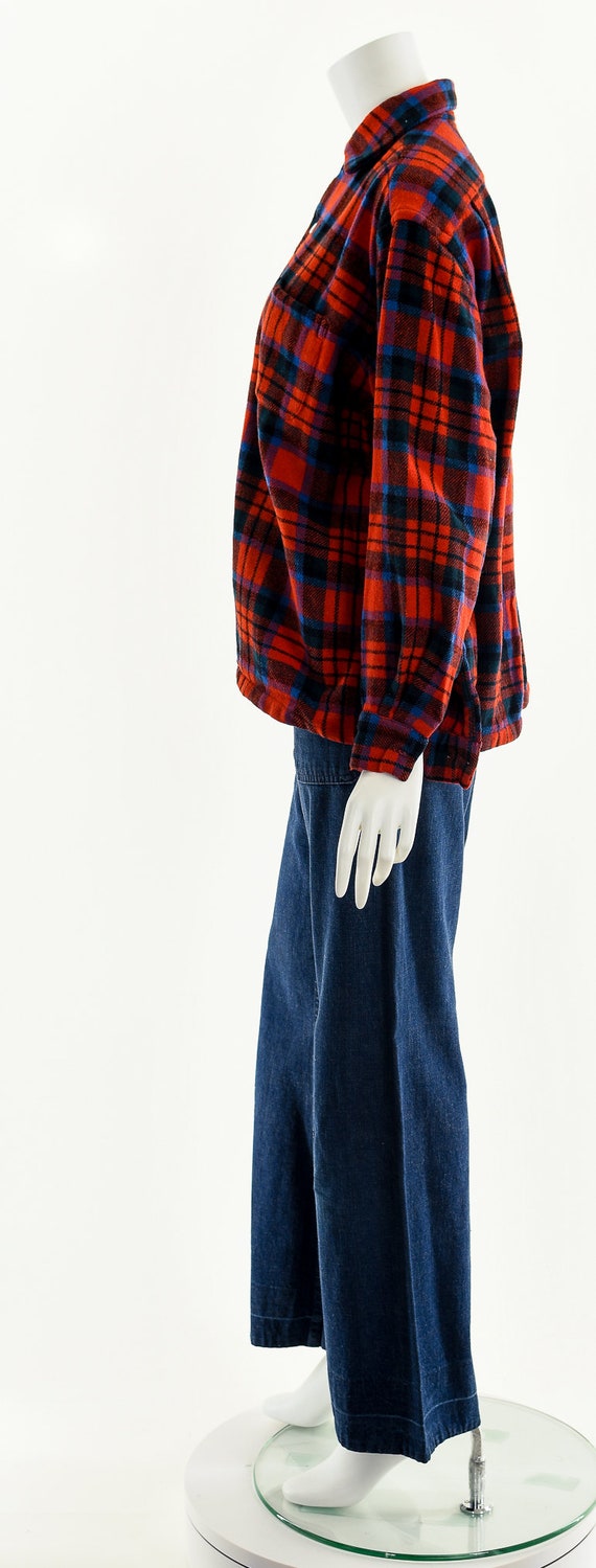 Wool Plaid Button Down,Vintage Checkered Blouse,R… - image 9