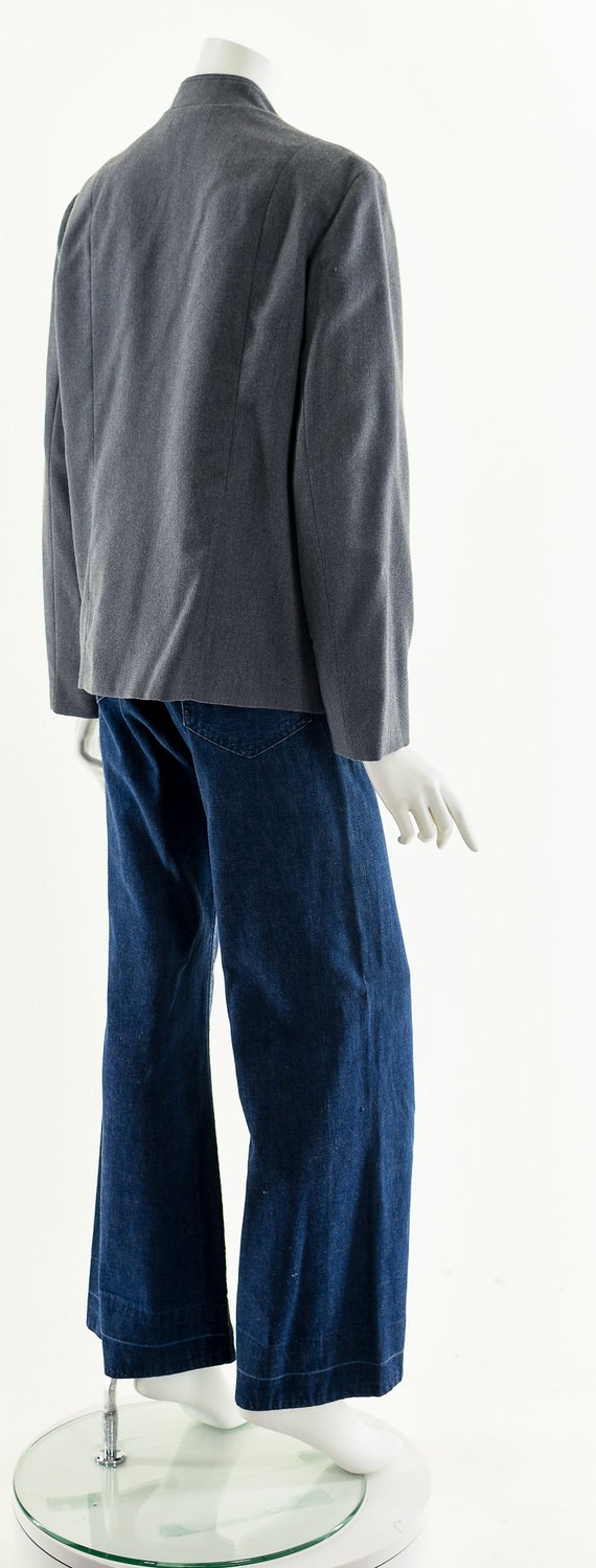 Gray Minimalistic Woolen Jacket - image 6