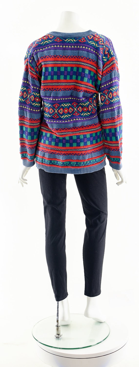 Rainbow Tribal Sweater,Vintage Multicolored Sweat… - image 7