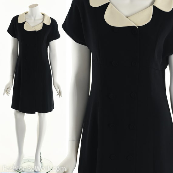 Peter Pan Dress, Peter Pan Collar Dress, Black Tux