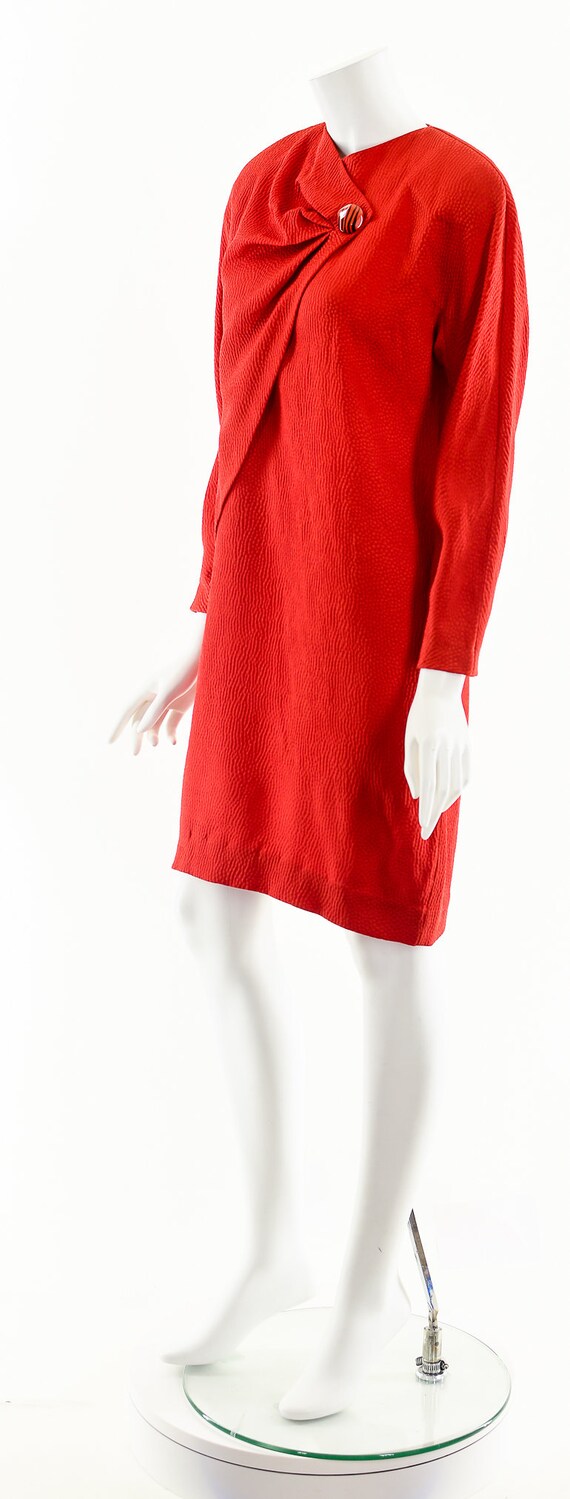 Krizia 40 Italian Red Dress,Vintage 80's Krizia D… - image 10