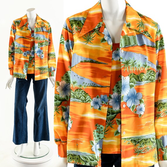60's Hawaiian Set,Vintage 60's Diamond Head Blouse