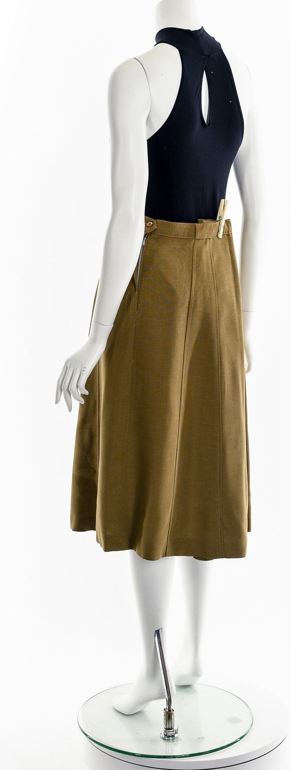 50s Chestnut Brown A-Line Skirt - image 8