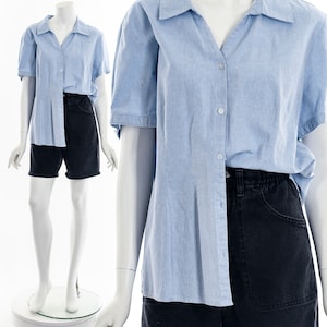 Light Blue Short Sleeve Chambray Shirt