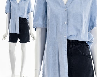 Light Blue Short Sleeve Chambray Shirt