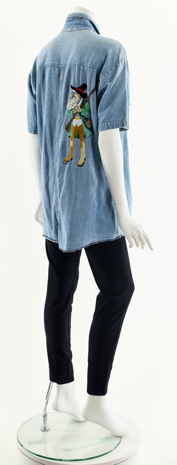 Devil on My Shoulder Chambray Button Down - image 6