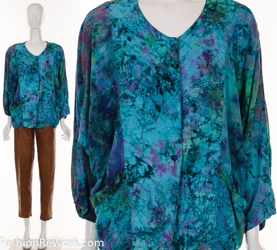 Ocean Blue BATIK Cocoon Jacket - image 1
