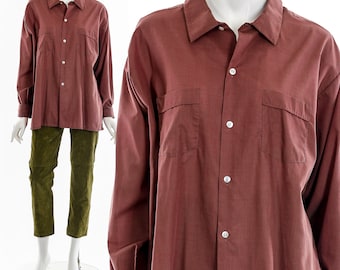Burnt Sienna Button Up Blouse