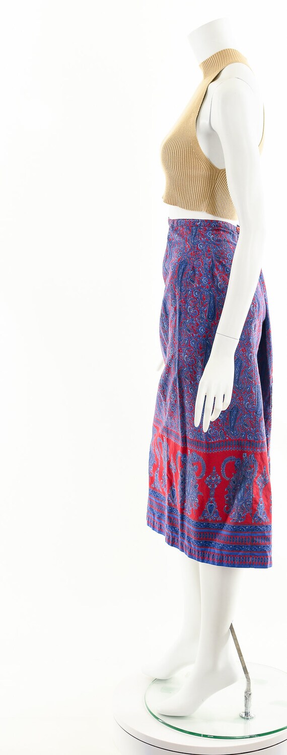 Paisley Midi Skirt,Jewel Bohemian Skirt,Vintage C… - image 9
