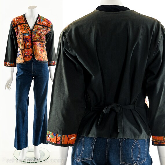 Rainbow Patchwork Jacket,Boho Embroidered Jacket,… - image 4