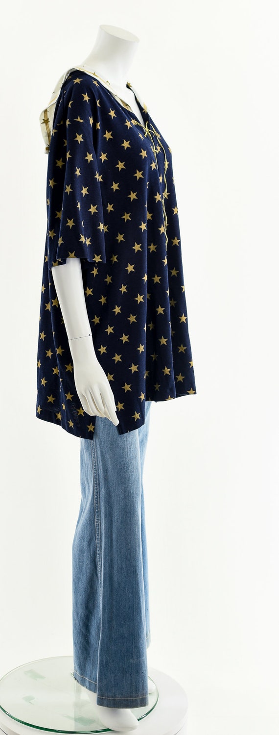 Star Print Tee,Vintage Star Top,Corset Lace UP Sh… - image 5