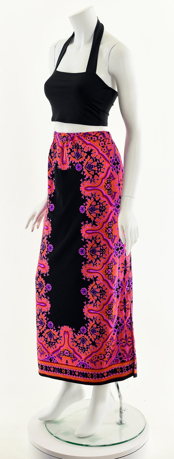 Mr Dino Skirt,Psychedelic Maxi Skirt,Vintage Neon… - image 10