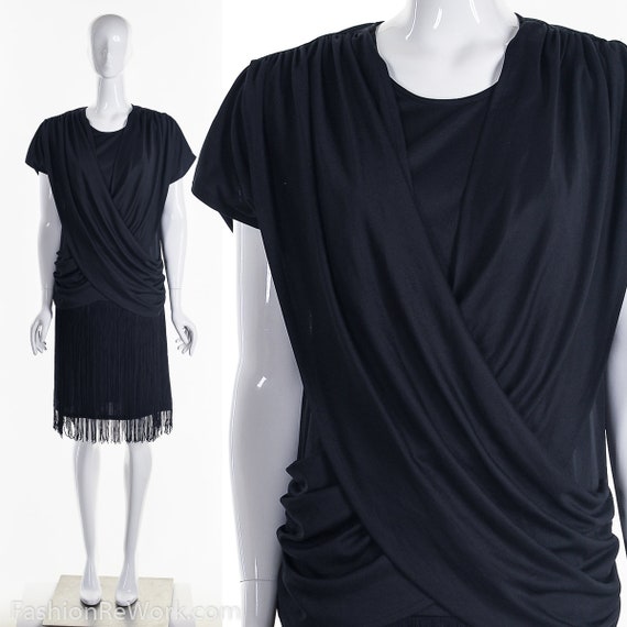 Black Fringe Dress,1920s Dress,20s Inspired Dress,