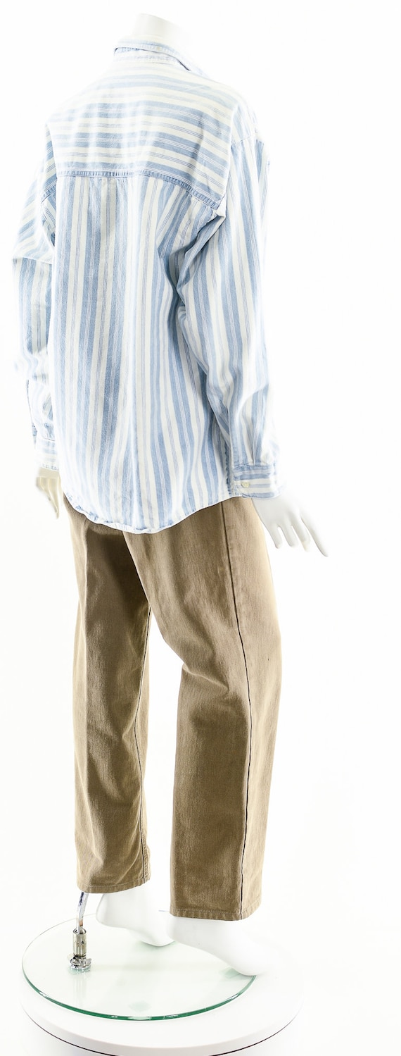 Striped Cotton Chambray Button Down - image 6