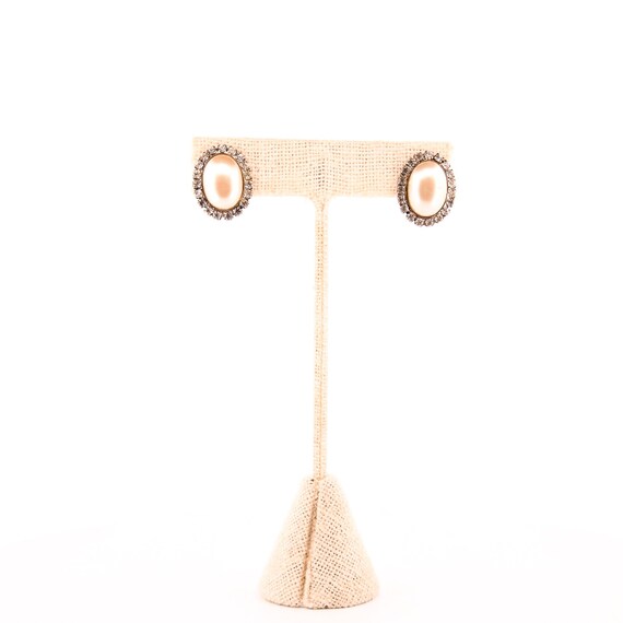 Pearl + Rhinestone Statement Earrings - image 1