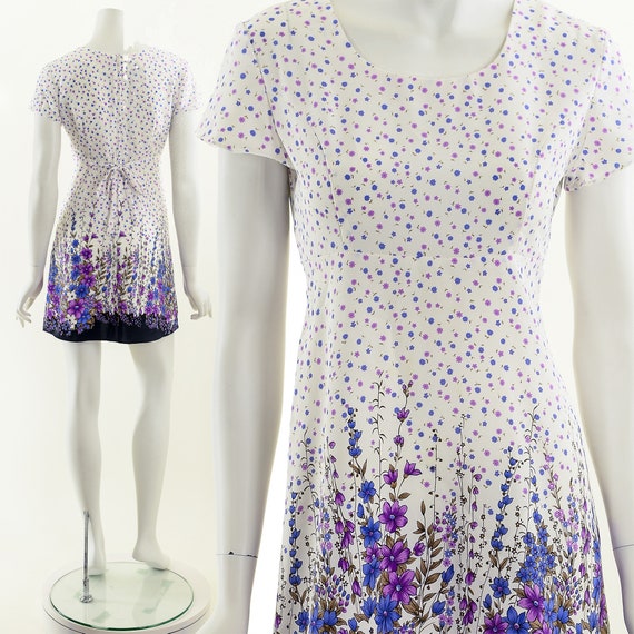 Purple Floral Print Baby Doll Dress - image 2