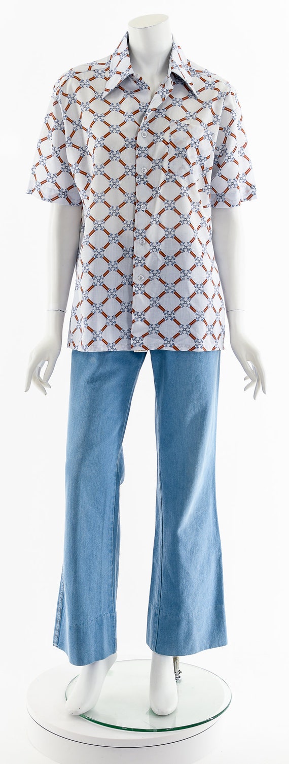 Light + Breezy Patterned Short Sleeve Button Up 7… - image 4