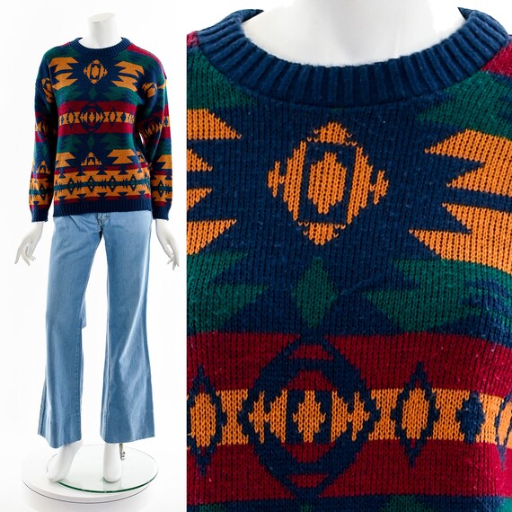 Southwest Pendleton Style Sweater - image 3