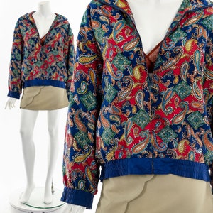 Colorful Paisley Silk Bomber Jacket