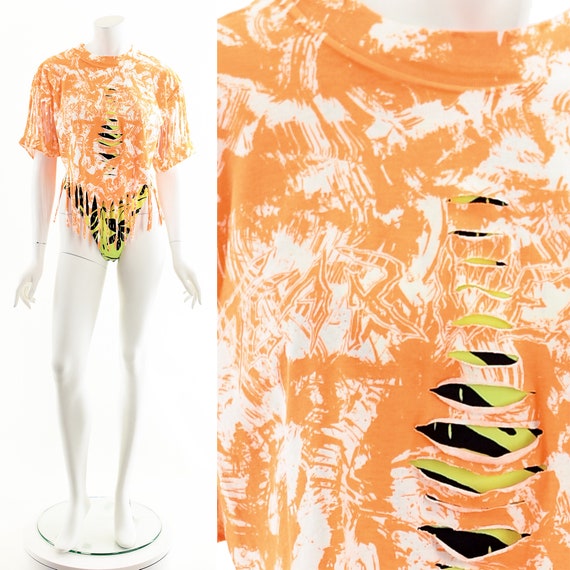 orange fringe crop top - image 3