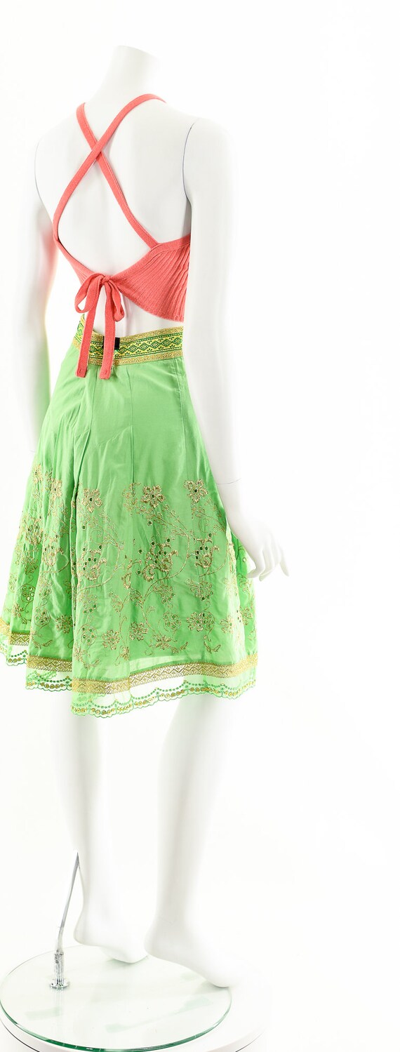 Green Eyelet Skirt,Full Circle Skirt,Lime Green S… - image 6