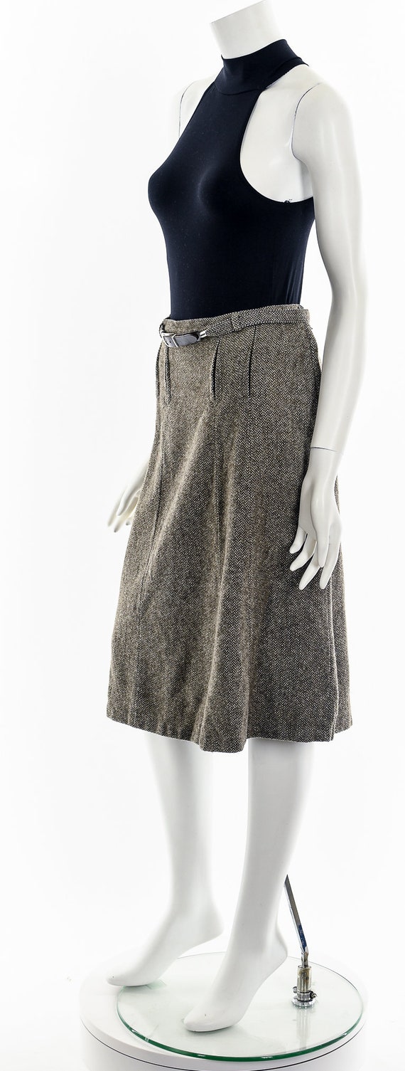 40's Brown + White Speckled Wool SKirt - image 10