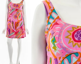 Neon Pink Psychedelic Mini Dress