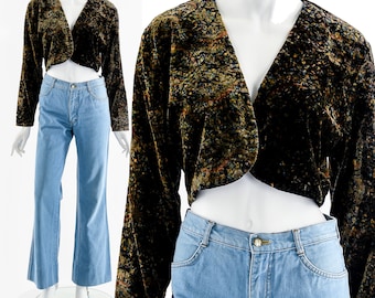 Velvet Cropped Jacket Bolero Shug Jacket